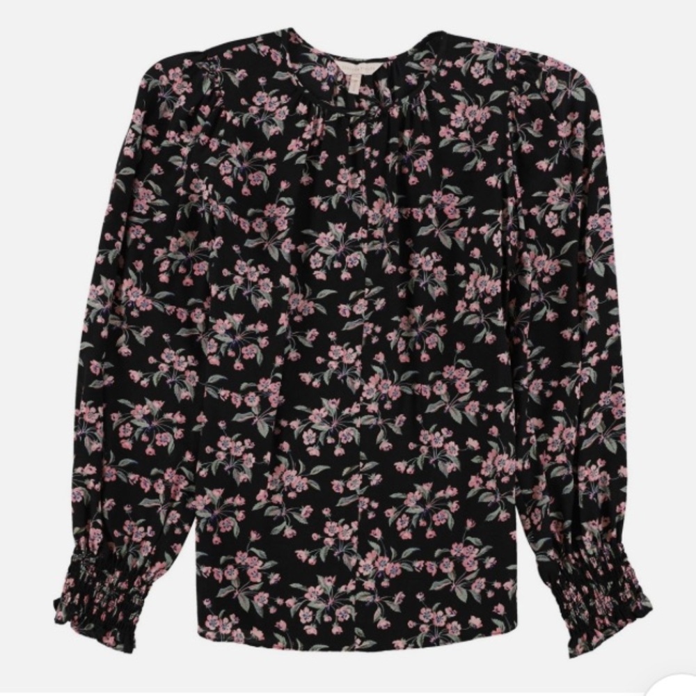 Rebecca Taylor 3/4 Sleeve Floral Blouse, size 2